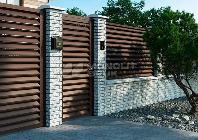 Цегла підмурівки системи огорожі "Кая" Білий 240×75×75 мм