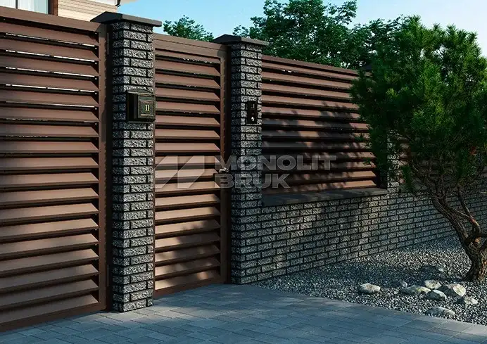Цегла підмурівки системи огорожі "Кая" Чорний 240×75×75 мм