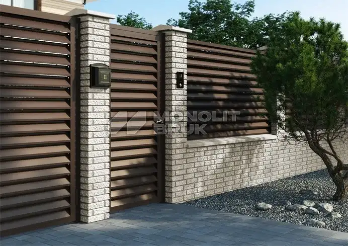 Цегла підмурівки системи огорожі "Кая" Слонова кістка 240×75×75 мм