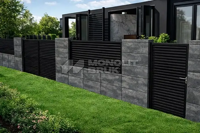 Блок огорожі "Мегаблок" Onyx Black 756×195х288 мм