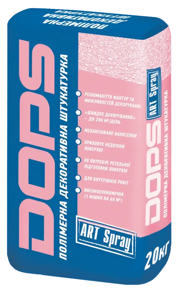 Полімерна декоративна штукатурка для машинного нанесення DOPS Art Spray (20 кг)