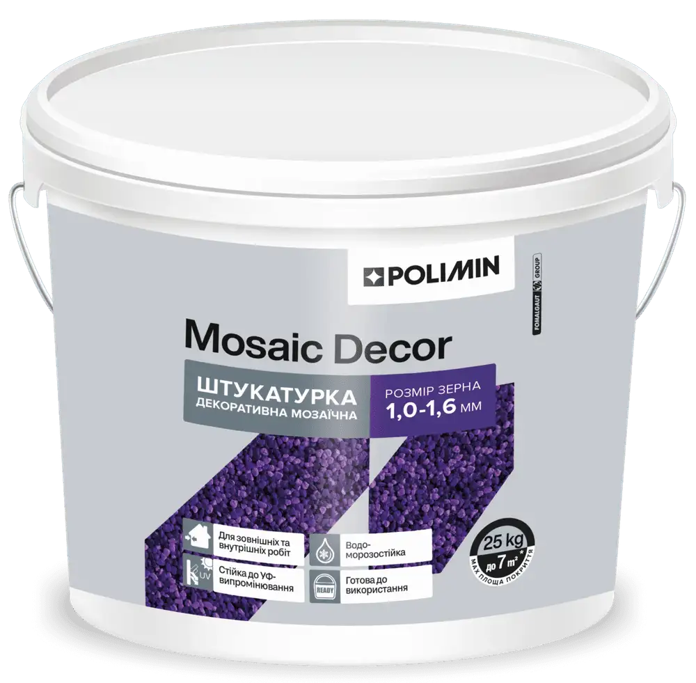 Штукатурка декоративна мозаїчна Polimin MOSAIC DECOR зерно 1,0-1,6 мм, колір 13 (25 кг)