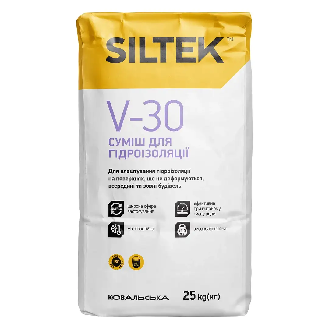 Суміш гідроізоляційна цементна Siltek V-30 (25 кг)