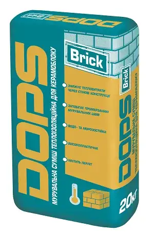 Теплоізоляційний кладочний розчин DOPS Brick (20 кг)